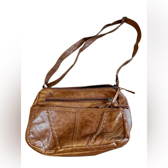Brown faux leather crossbody - Picture 2 of 13